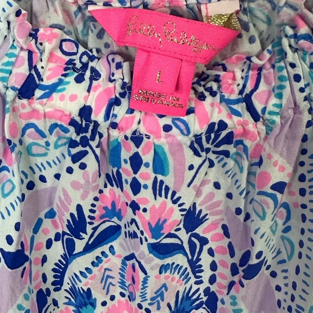 Lilly Pulitzer Nevie Off-Shoulder Blouse Size Large - Picture 4 of 5
